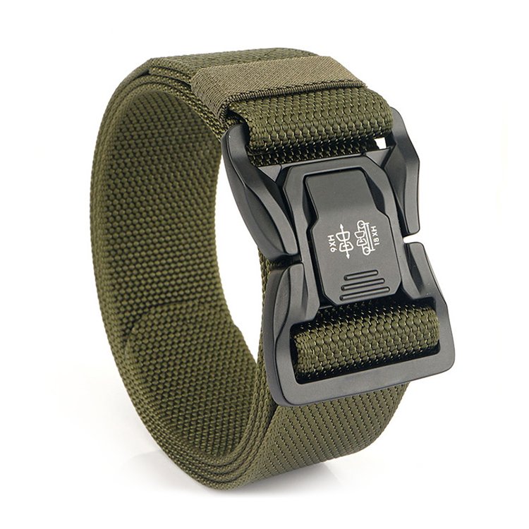 Tactical Belt Men's Nylon Fabric Belt Outdoor Quick Release Metal Buckle Belt for Hunting Hiking Sports Waistbelt
