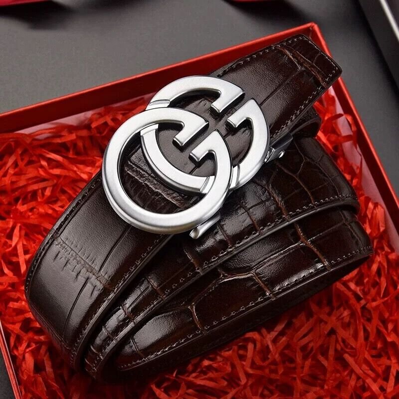 Designer Brand G Classic Design Belt For Men Alligator Genuine Leather Automatic Letter Buckle Belt Casual Business