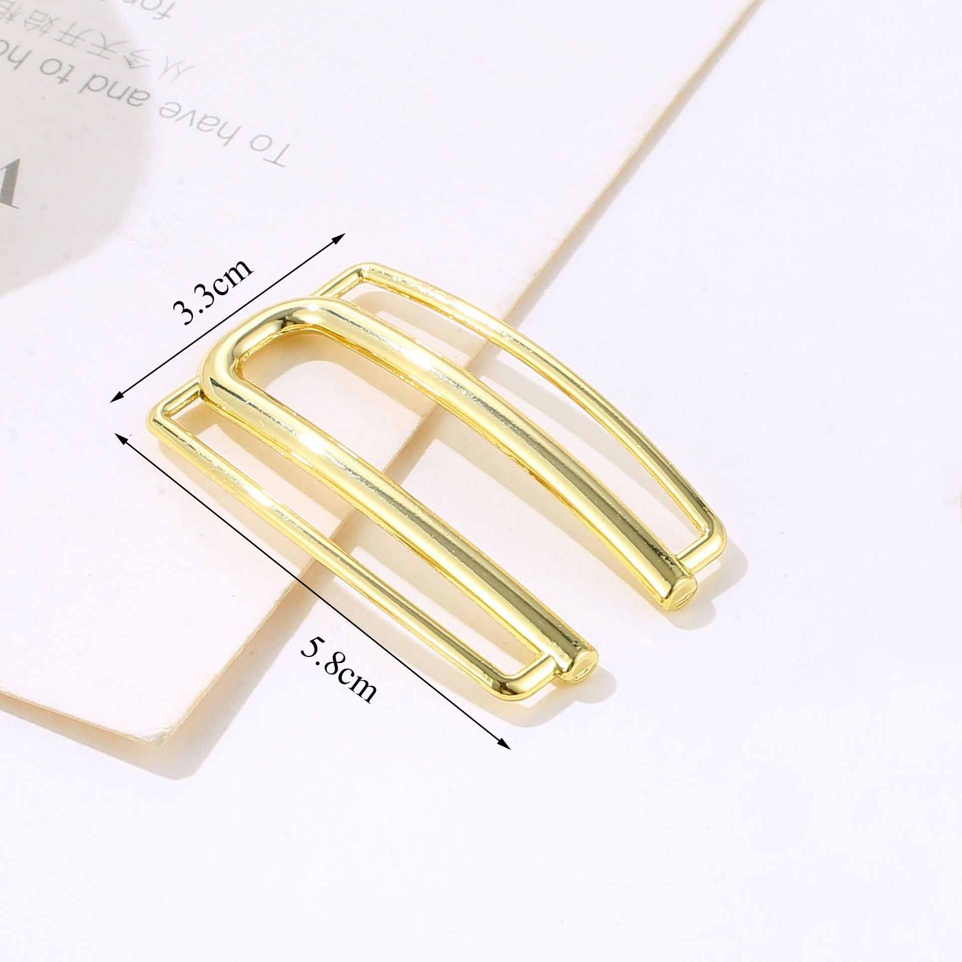 JFS014 Swimwear Metal Accessories Bikini Underwear Lemon Gold Color U Buckles Clasps