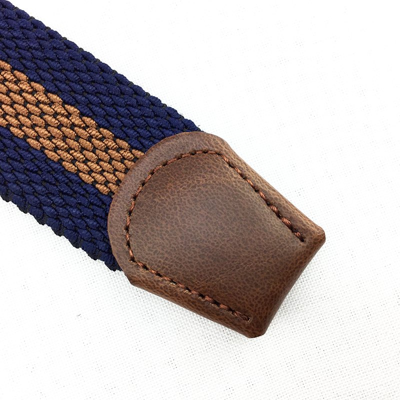 High Quality Two-color Straight Square Alloy Buckle Weave Elastic Belt