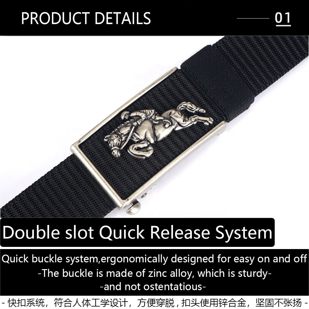 Wholesale New Men's Nylon Metal Buckle Belts Riggers Belts for Men Adjustable Quick-Release Outdoor Jeans Business Fabric Belts