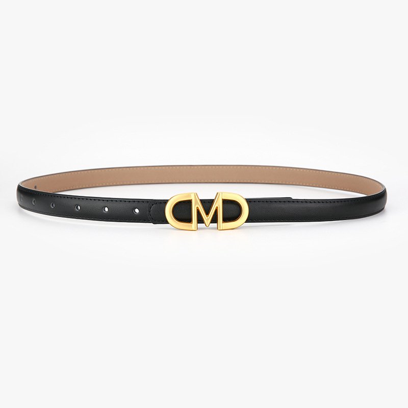 Wanshui wholesale women's thin belt vintage brand designer belt letter buckle pu leather pin buckle versatile casual ladies belt