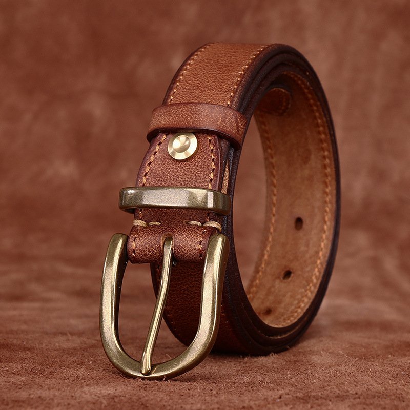 Custom brand printing logo luxury genuine leather belt for men with black stainless steel buckle