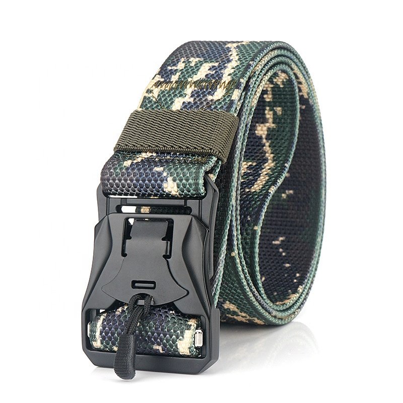 Canvas Nylon Belt Adjustable Heavy Duty Webbing Belt with Quick Release Magnetic Buckle
