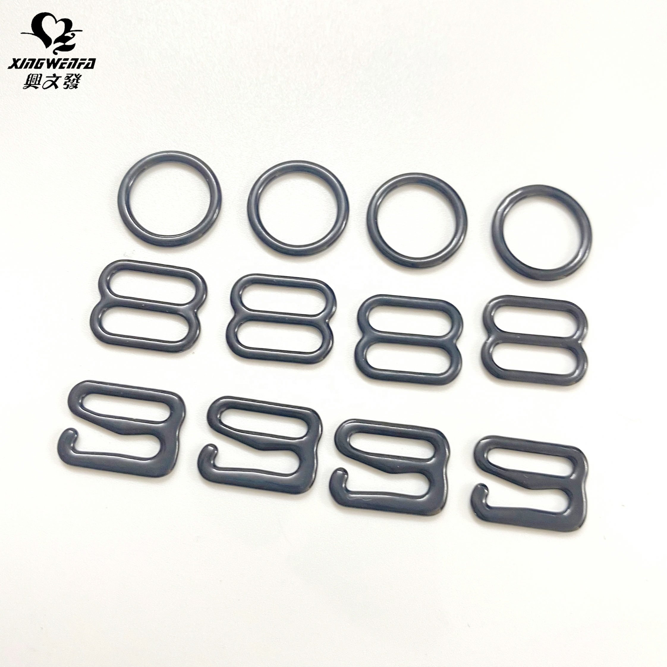 Underwear accessories Eco friendly OEKO 10mm Nylon coated metal buckle bra strap adjuster ring slider hook