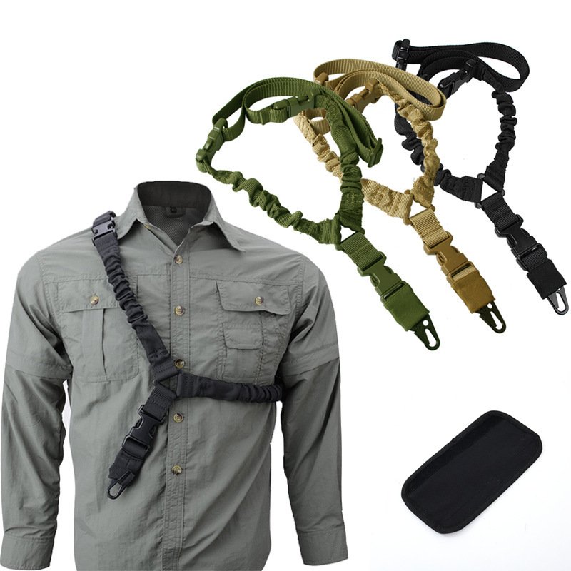 Fashion Tactics Black Stripe Rubber Buckle Single Point belt Nylon diagonal cross tactical belt
