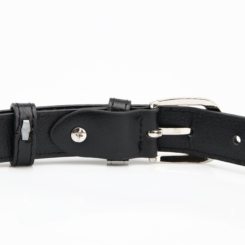 Hot sell Classic Design Women Skinny Leather Belt Alloy Pin Buckle Black Thin Belt Factory Supply Jeans Dress Skinny Belt