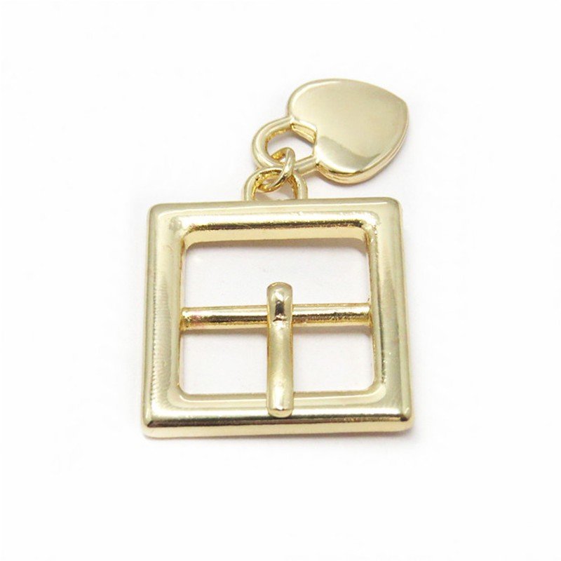 Kingming Customized accessories shiny golden metal pin belt buckle , square pin belt buckles