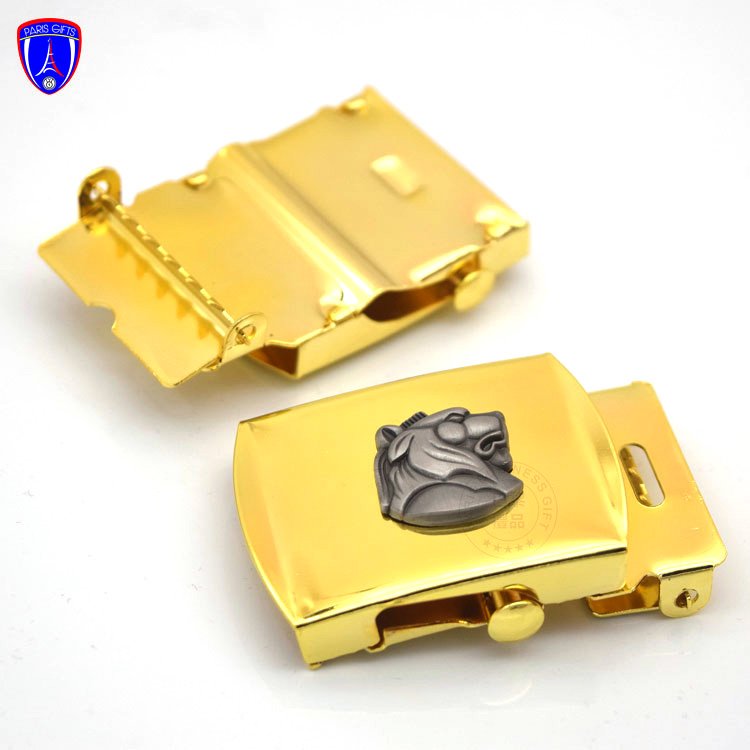 France cowboy belt buckle woman with custom 3D Lion Logo customised gold blank belt buckle 40 mm