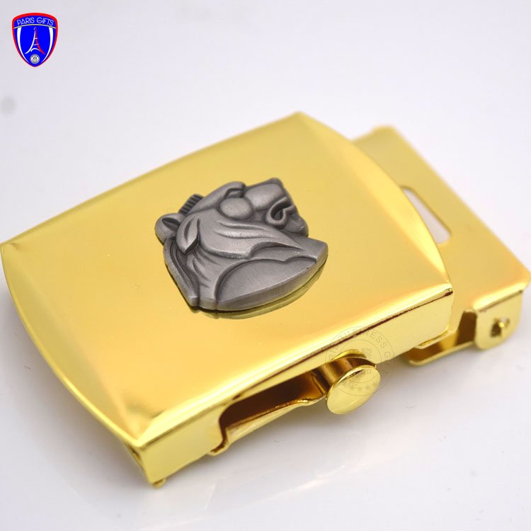 France cowboy belt buckle woman with custom 3D Lion Logo customised gold blank belt buckle 40 mm