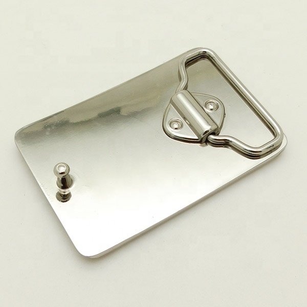 Zinc Alloy Casting Shiny Nickel Polished Bling Bling Belt Buckle Custom Blank With Debossed Space Paste Leather OEM Manufacturer