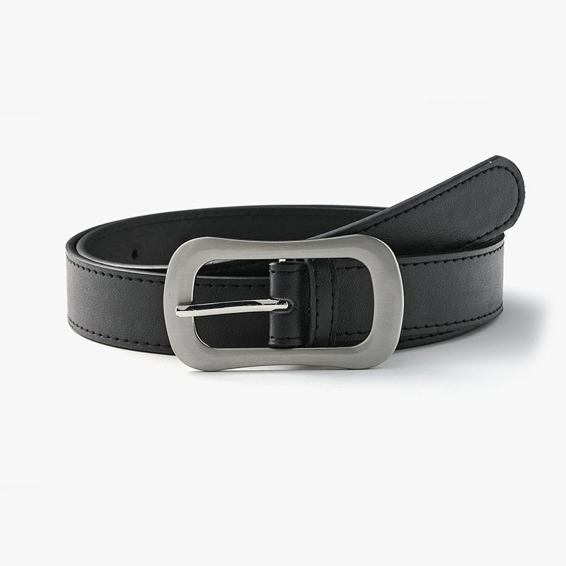2024 New Casual Belt Men's Two-layer Cowhide Retro Pin Buckle Belt Business Korean Jeans Men Belt