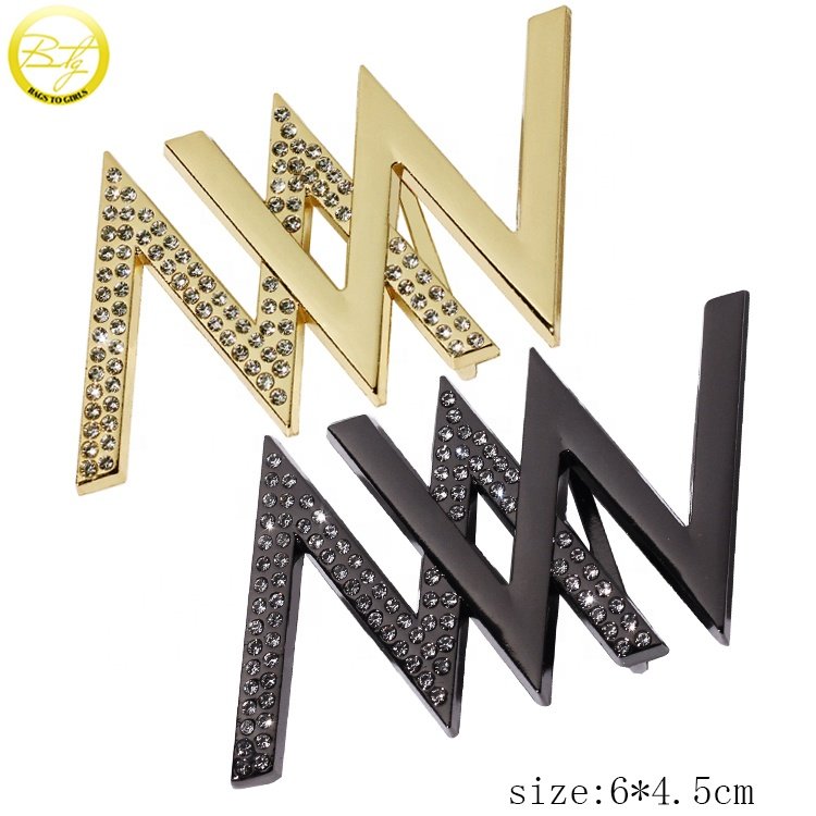 High quality custom rhinestone belt buckle clasp die casting gold letter metal strap clip buckle for lady waist