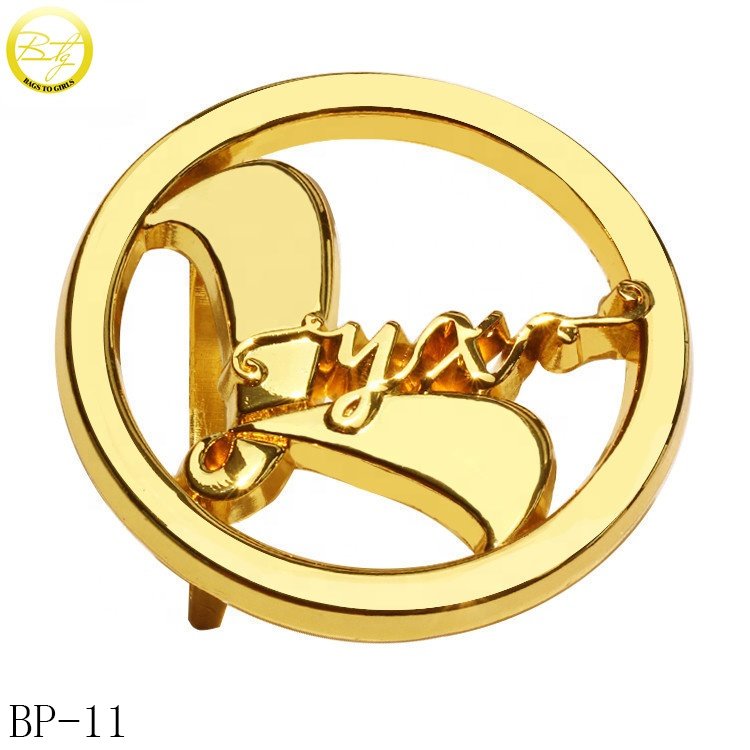 High quality custom rhinestone belt buckle clasp die casting gold letter metal strap clip buckle for lady waist