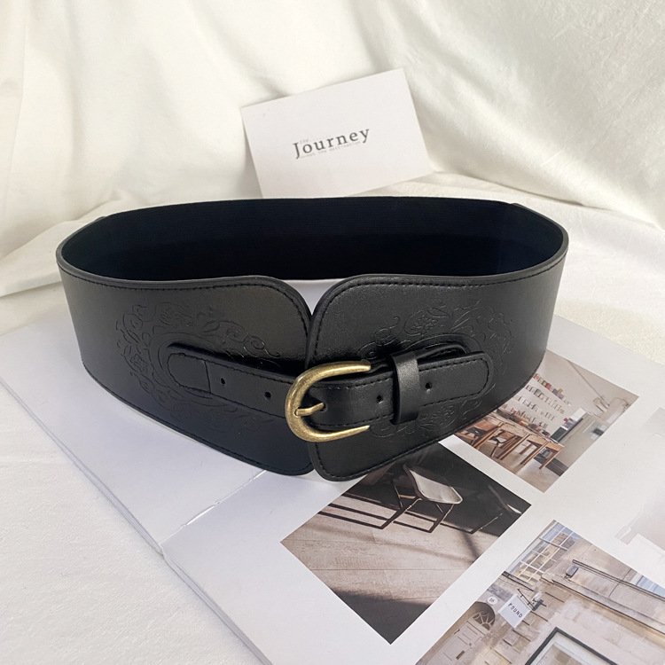 Women's Fashion Vintage Belt Wide Elastic Stretch Waist Belt With Interlock Buckle Halloween Belt