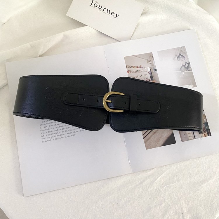 Women's Fashion Vintage Belt Wide Elastic Stretch Waist Belt With Interlock Buckle Halloween Belt
