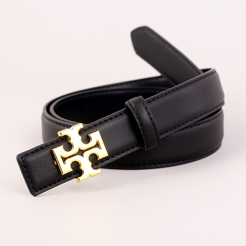 Women's Simple Elegant PU Leather Belt Retro Fashion Alloy Buckle Waistband Girls Versatile Fine Elastic Belt