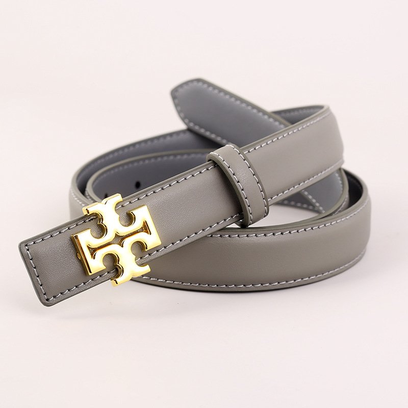 Women's Simple Elegant PU Leather Belt Retro Fashion Alloy Buckle Waistband Girls Versatile Fine Elastic Belt