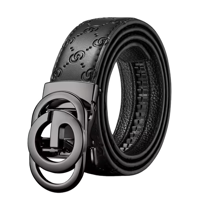 Men's Leather Belts Genuine Leather Automatic Buckle Belts New Alphabet Buckle Belt for Man