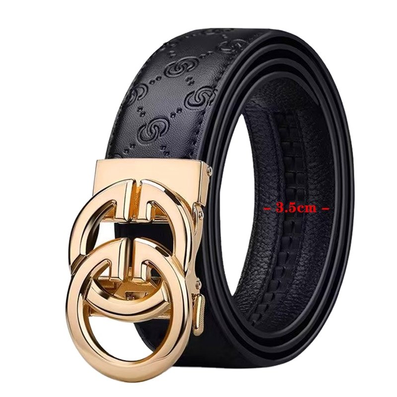 Men's Leather Belts Genuine Leather Automatic Buckle Belts New Alphabet Buckle Belt for Man