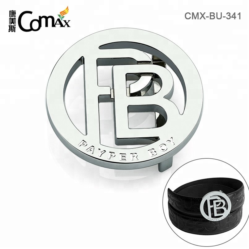 Hollow Round Metal Custom Belt Buckle With Engraved Logo