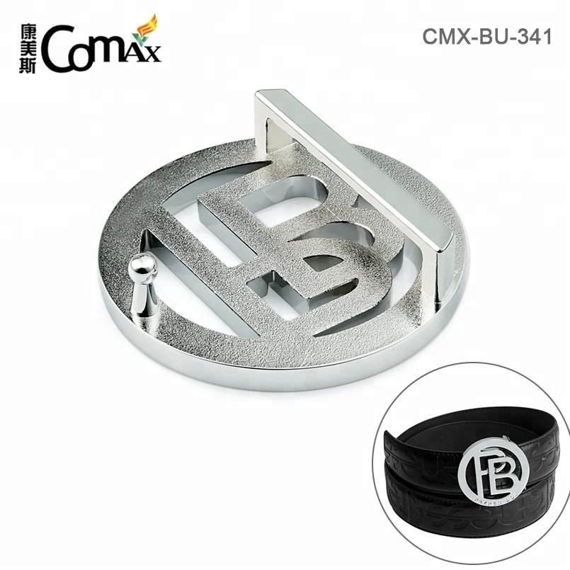 Hollow Round Metal Custom Belt Buckle With Engraved Logo