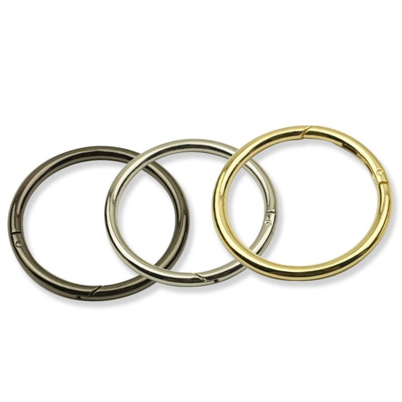 RW 10-61mm Metal Keyring Bag Strap Connector Buckle Zinc Alloy Handbag Hardware Round Spring Gate Circle Carabiner O Ring Hook