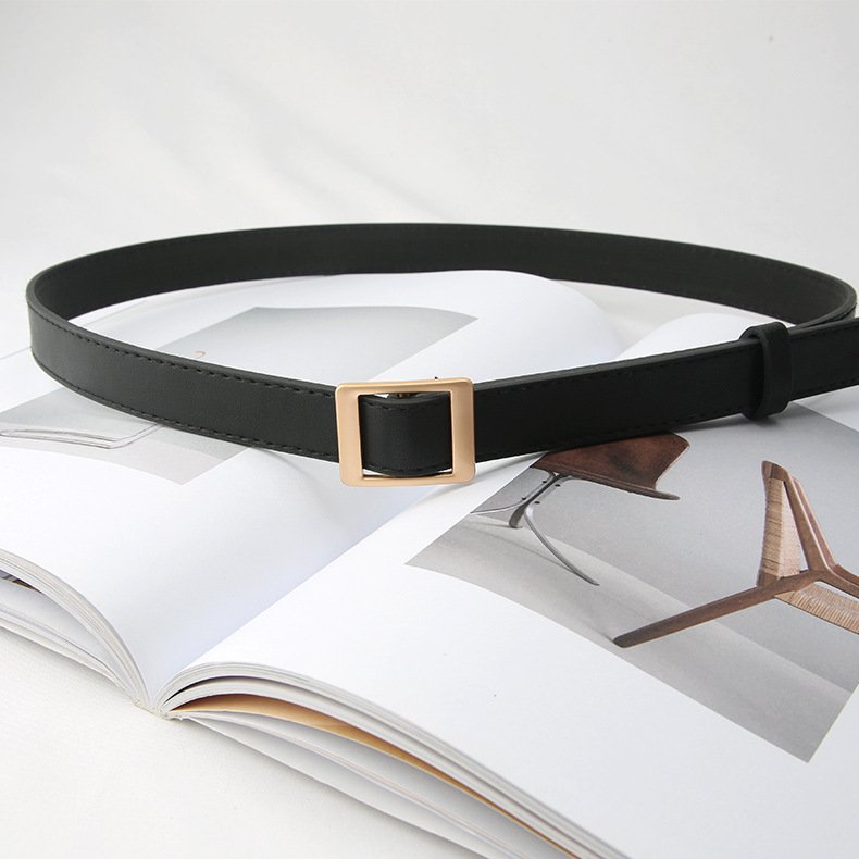 Ladies Square Buckle Belt Alloy Buckle Pu Leather Designer Fashion Fashionable Ladies Belt