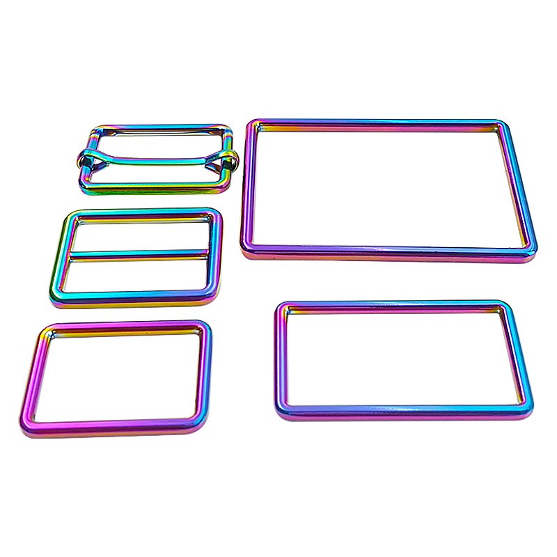 New arrival adjustable belt buckle Slider rainbow color alloy metal tri-glide strap bags clip buckles