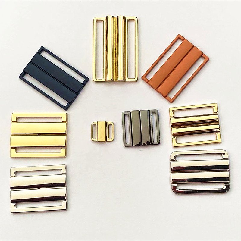 metal buckle clip Wholesale High Quality Cheap Custom Nickel Free Bra Gold Front Closure Clasp Swimsuit Buckle Belt Buckles