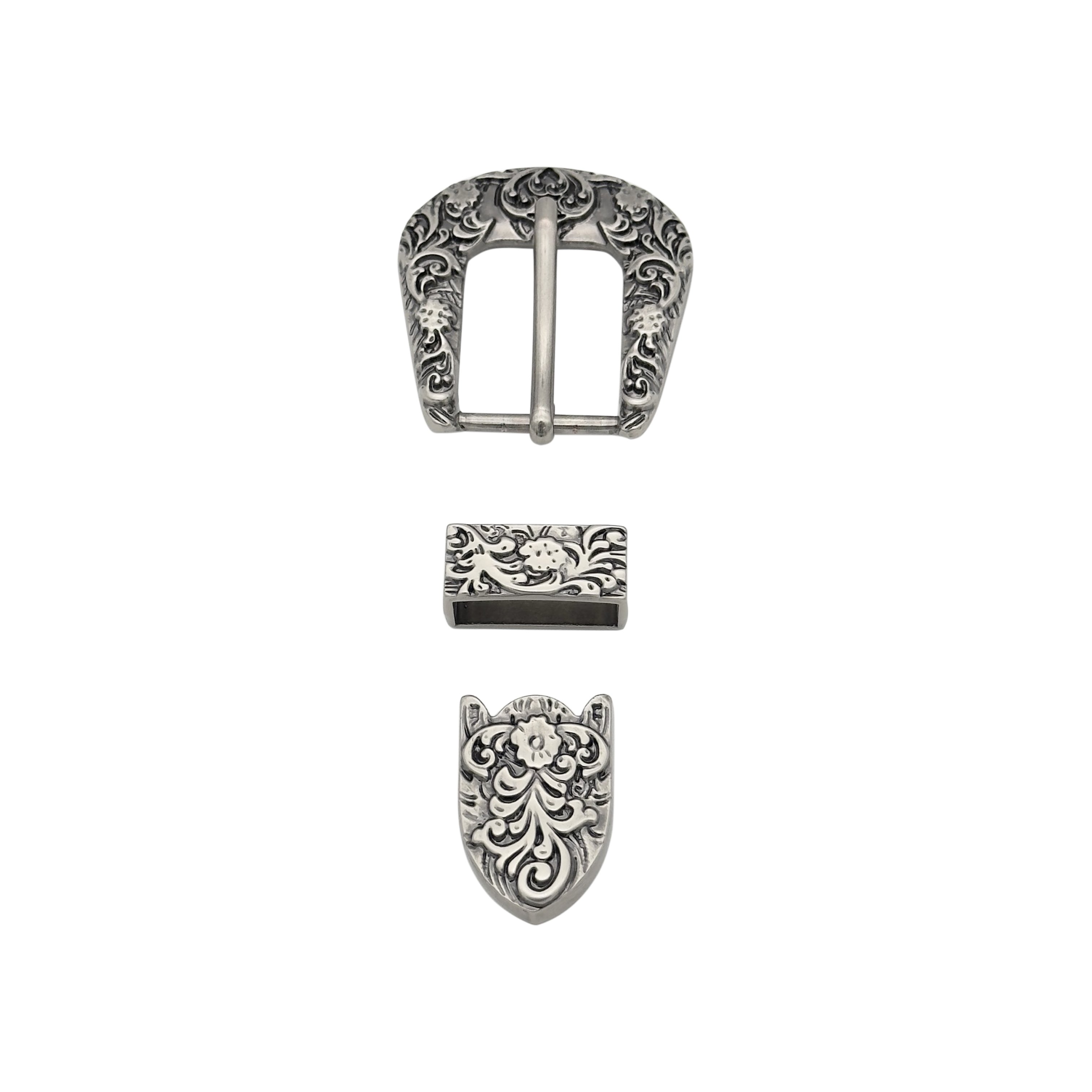 Alloy Vintage Print Wholesale Belt Buckle Head Metal Belt Accessories Pin Buckle Three-Piece Set Belt Buckle