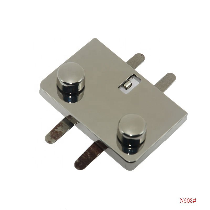 Custom hand bag key lock metal press quick release push buckle closure push lock women metal lock handbag hardware