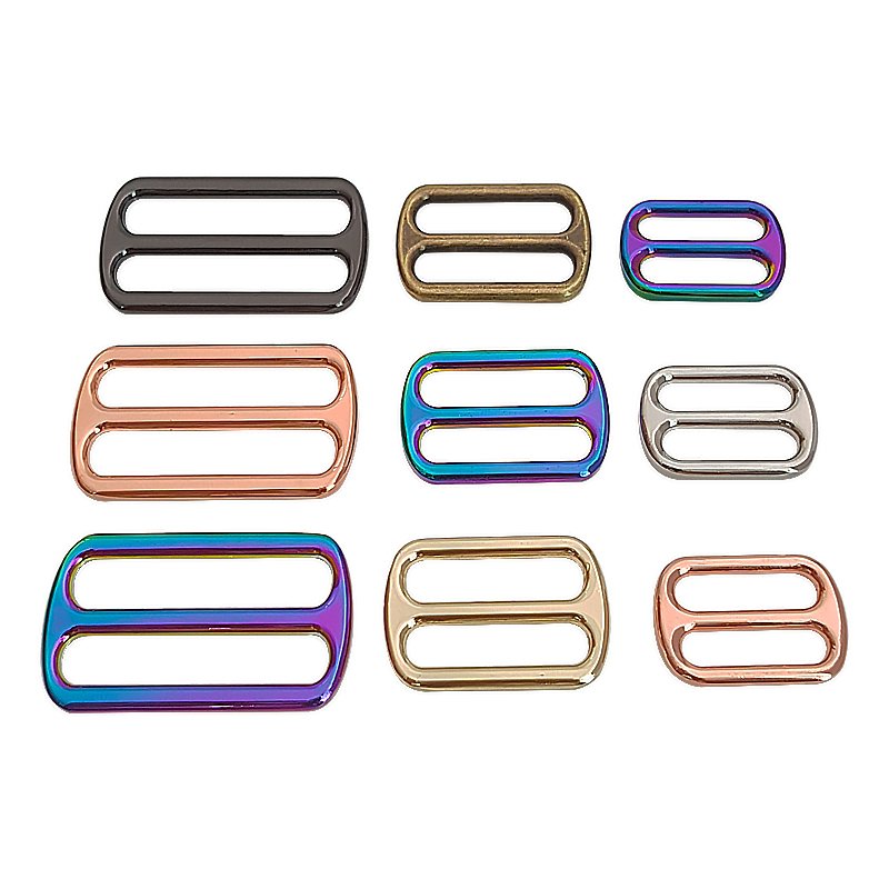 Custom Metal Tri-glide Slider Buckle Strap Webbing Adjust Buckles Zinc Alloy Square Ring For Bag