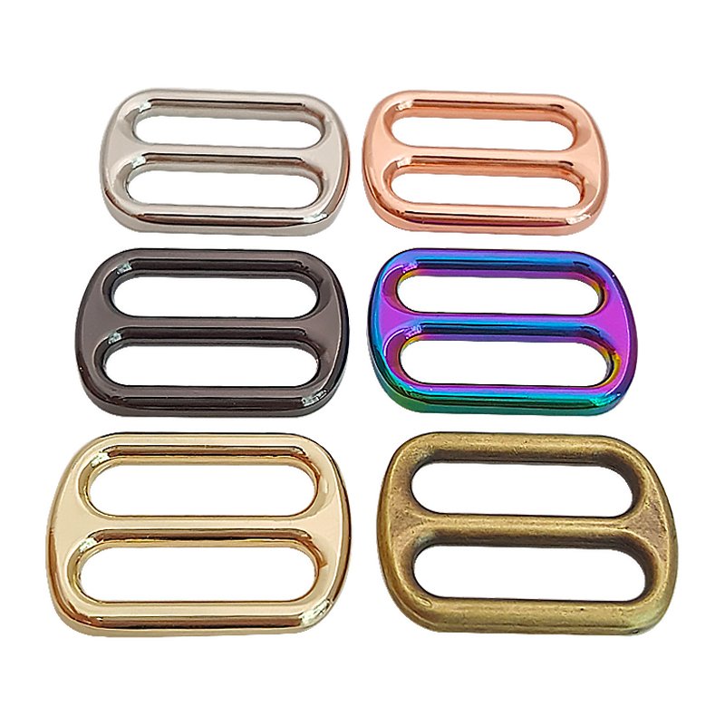 Custom Metal Tri-glide Slider Buckle Strap Webbing Adjust Buckles Zinc Alloy Square Ring For Bag