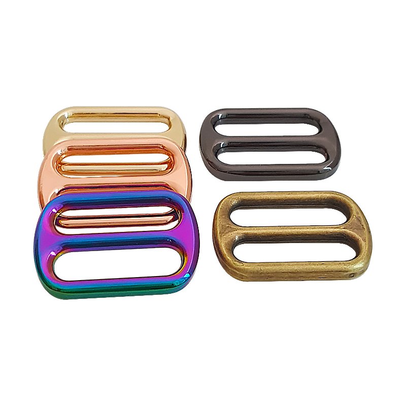Custom Metal Tri-glide Slider Buckle Strap Webbing Adjust Buckles Zinc Alloy Square Ring For Bag