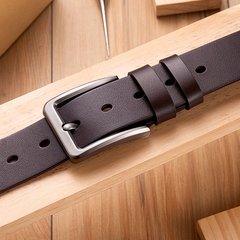 Manufacturer direct sales needle buckle single-layer vegetable tanned leather belt, men's belt brand, fashionable and business