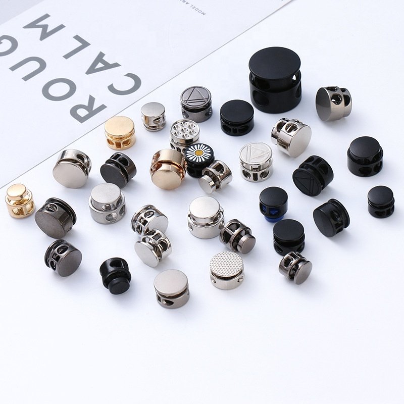 Zinc Alloy Spring Cord Lock Stopper Adjustable Drawstring Buckle Elastic Toggle metal cord stopper