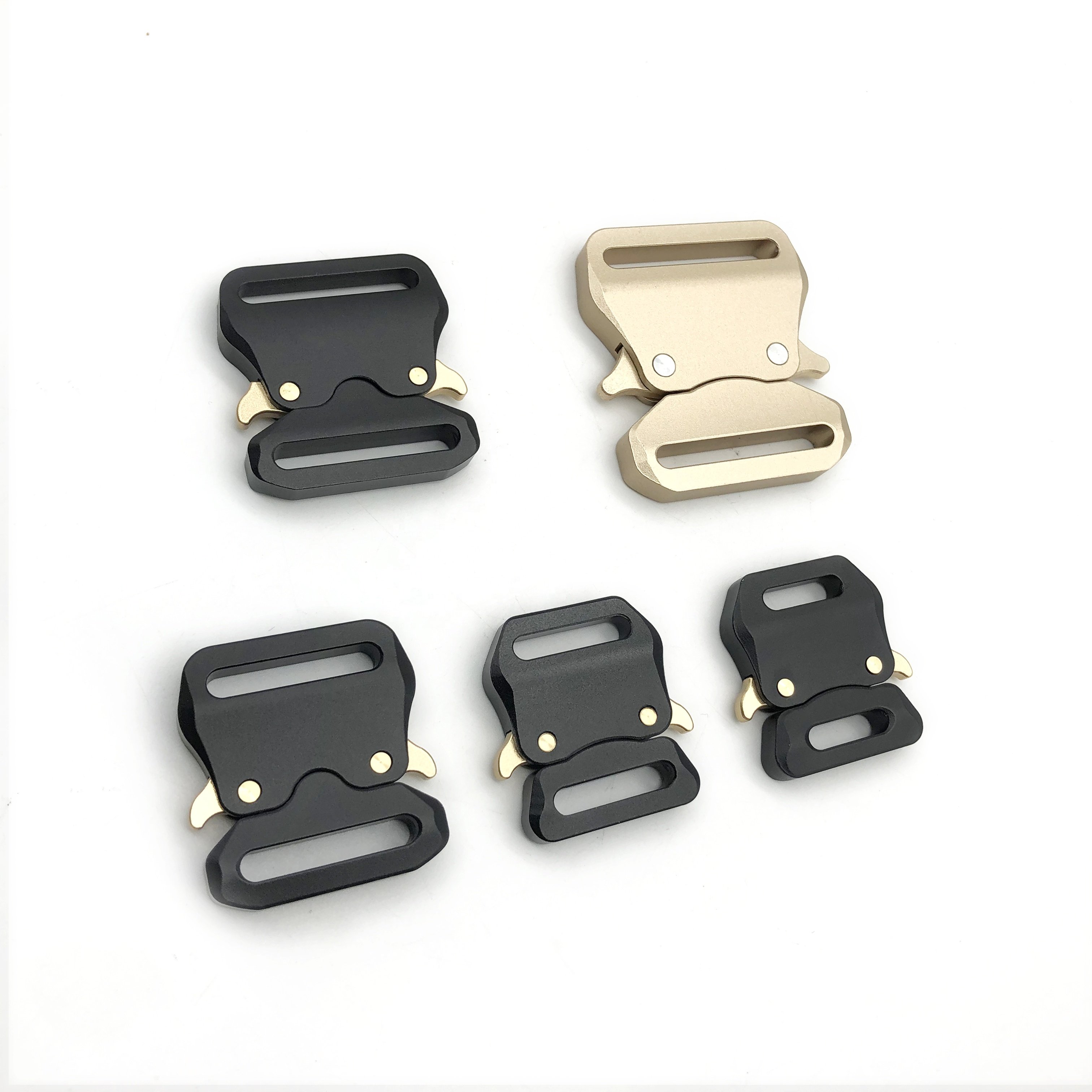 Metal Men Pin Automatic Side Release Custom Tactics Brass Blank Quick Release Clip Black Adjustable Belt Aluminum Buckle