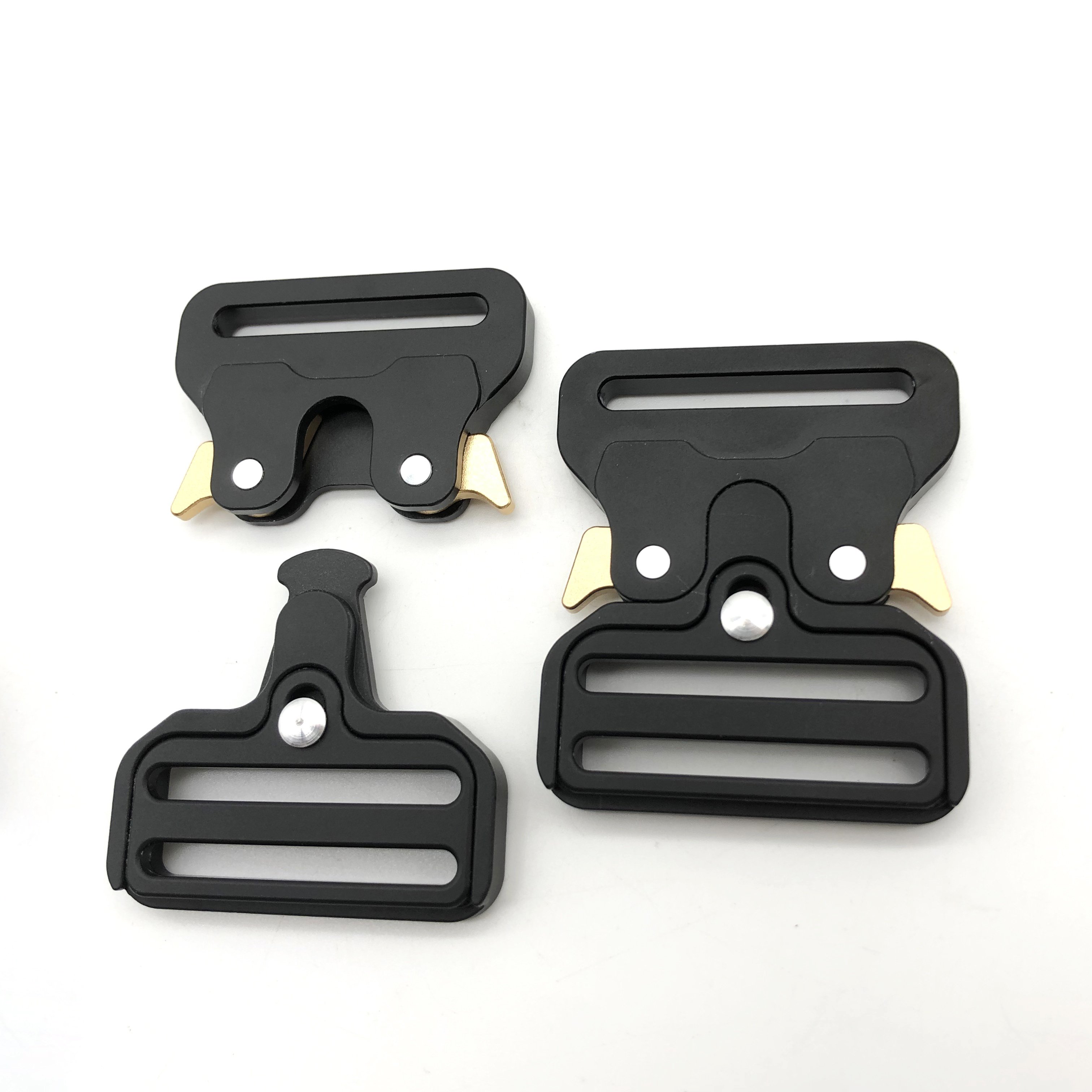 Metal Men Pin Automatic Side Release Custom Tactics Brass Blank Quick Release Clip Black Adjustable Belt Aluminum Buckle