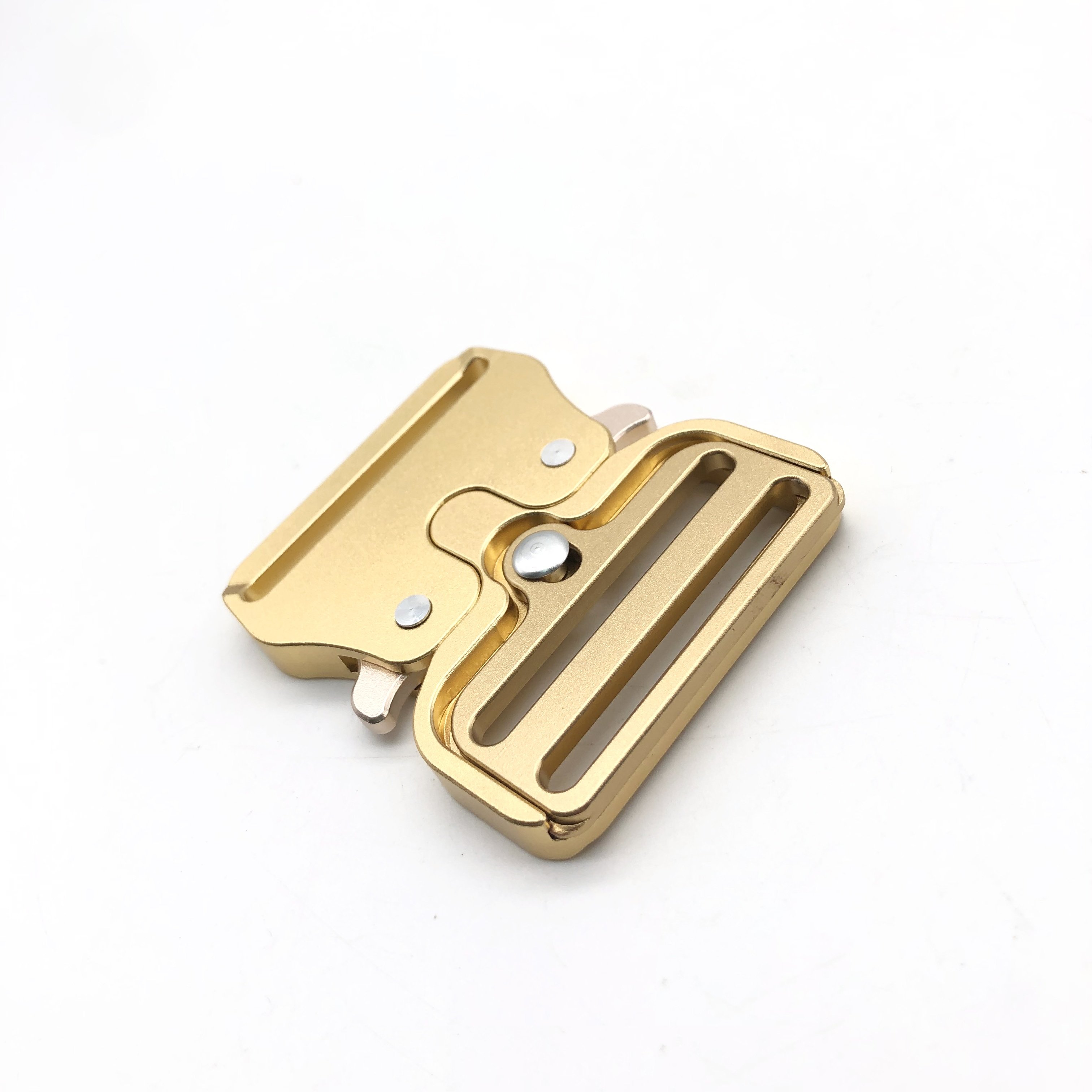 Metal Men Pin Automatic Side Release Custom Tactics Brass Blank Quick Release Clip Black Adjustable Belt Aluminum Buckle