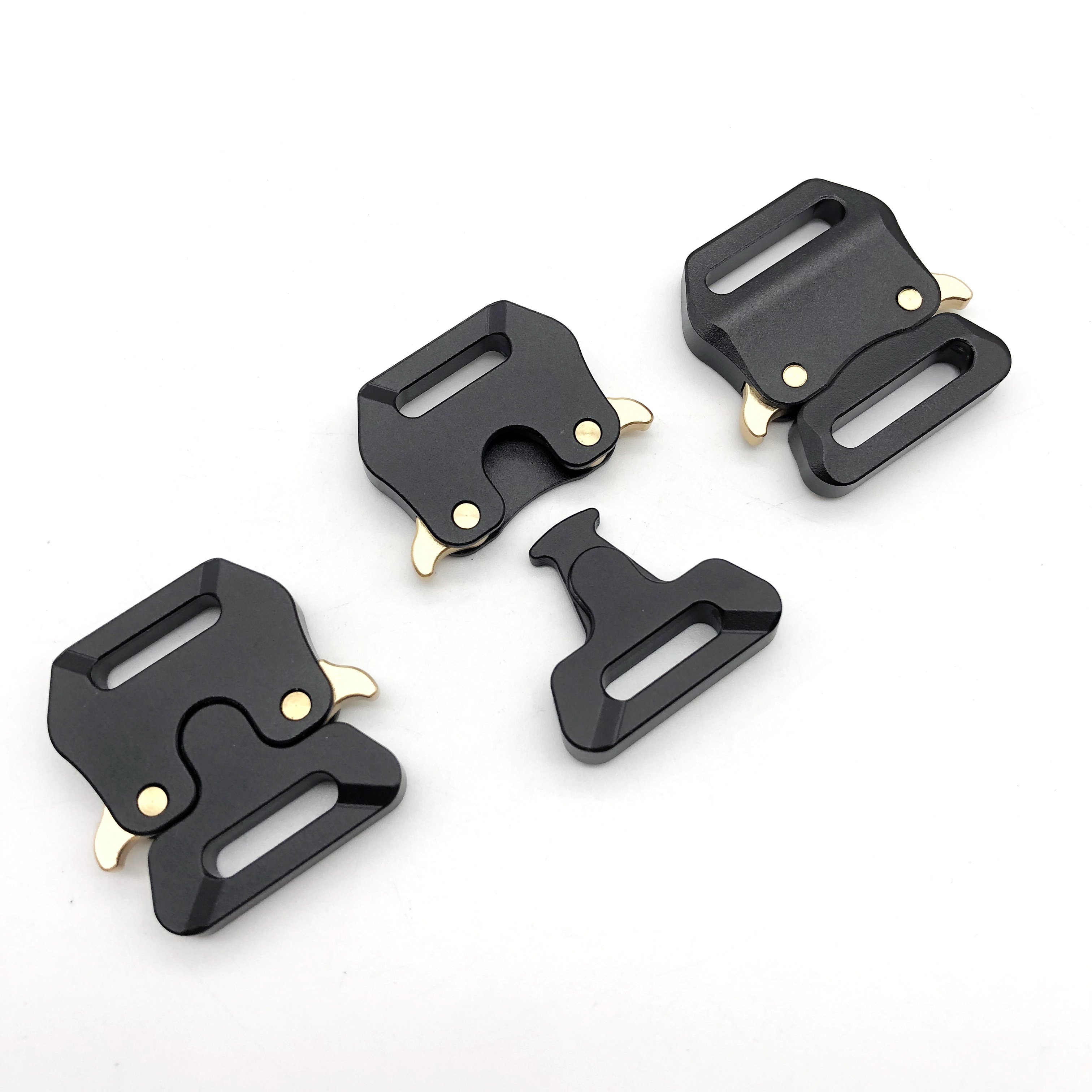 Metal Men Pin Automatic Side Release Custom Tactics Brass Blank Quick Release Clip Black Adjustable Belt Aluminum Buckle