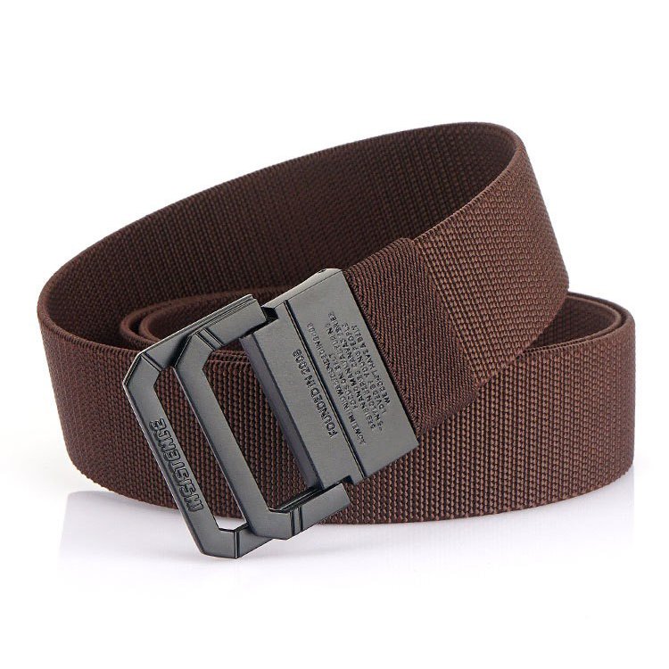 New tactical belt elastic canvas nylon belt outdoor double loop buckle Weaving Fabric Men's belt wholesale LQbelt Factory