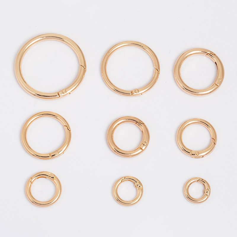 Handmade Metal Circle Snap Carabiner Clip Hook O Ring Spring Gate Clasp Buckle Round Spring Buckle For Handbag