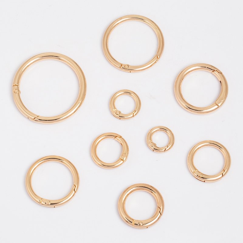 Handmade Metal Circle Snap Carabiner Clip Hook O Ring Spring Gate Clasp Buckle Round Spring Buckle For Handbag