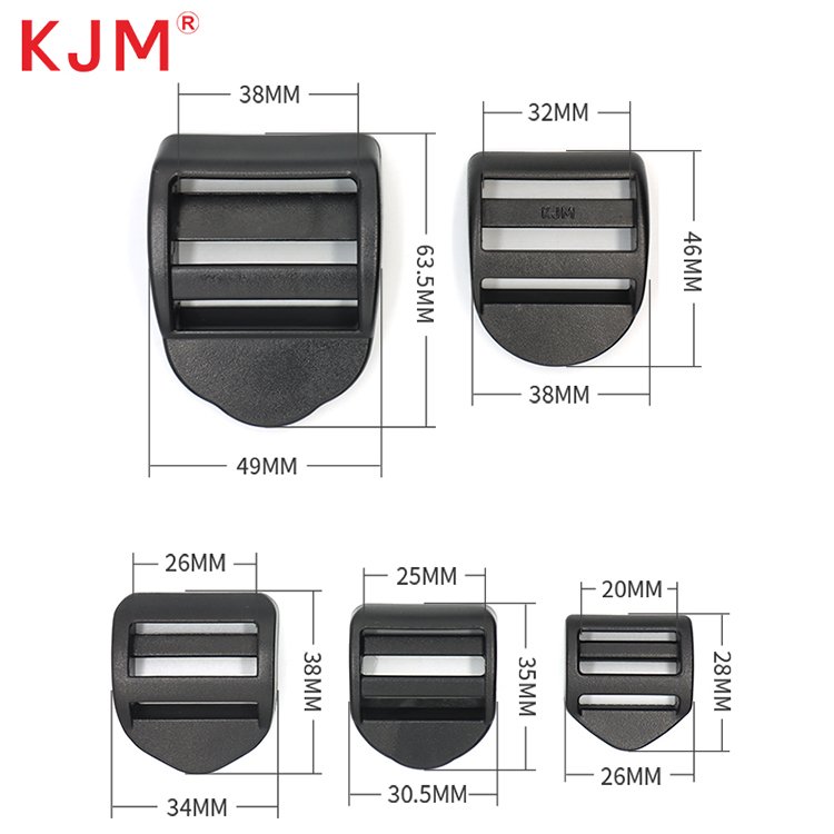KJM 25mm POM Plastic Strap Adjuster Ladder Lock Tension Buckle for Backpack Camping Bag and Luggage