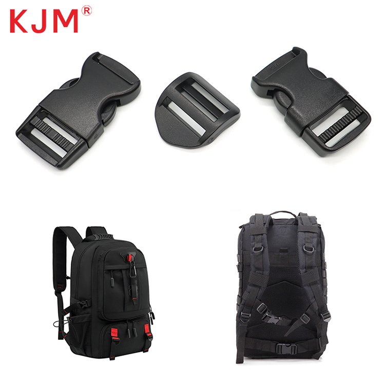 KJM 25mm POM Plastic Strap Adjuster Ladder Lock Tension Buckle for Backpack Camping Bag and Luggage