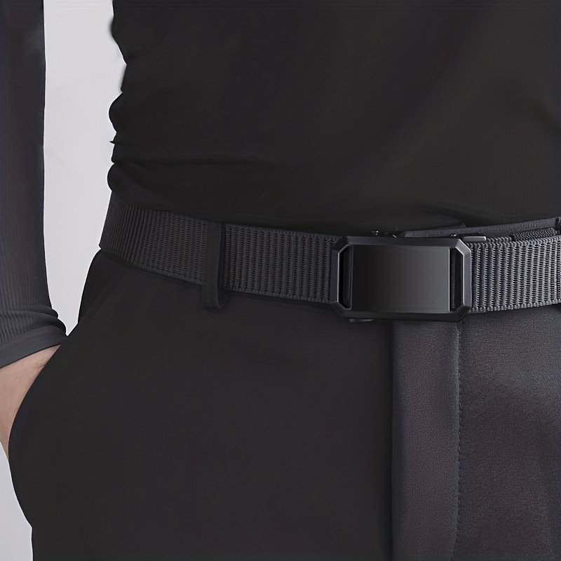 Outdoor Tactical Breathable Men Waist Nylon Web Canvas Fabric Belt With Automatic Buckle