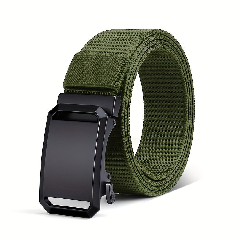 Outdoor Tactical Breathable Men Waist Nylon Web Canvas Fabric Belt With Automatic Buckle
