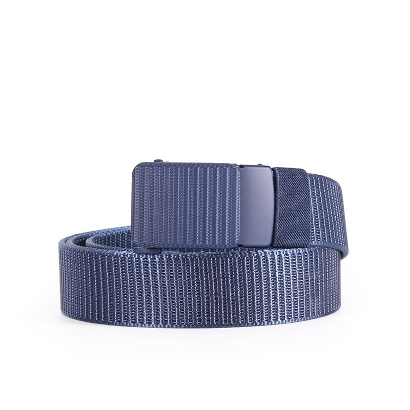 3.5cm Wide Multiple Option Tactical Combat Activities Men's Fake Nylon Canvas Belt with Tank Texture Square Automatic Buckle