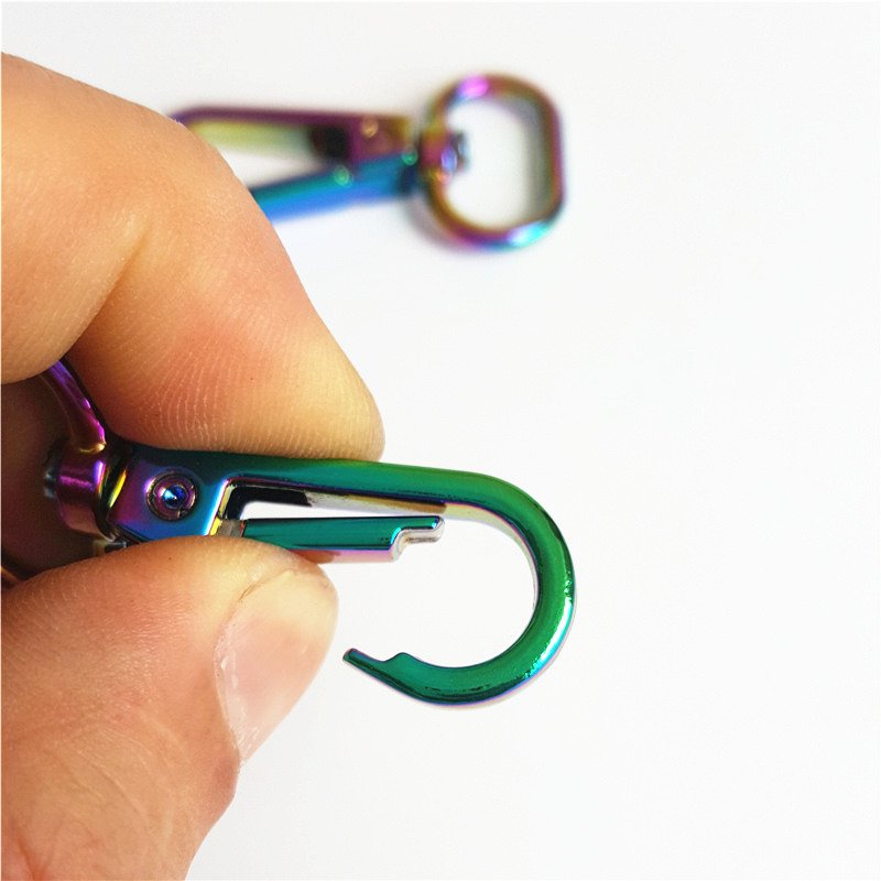 Wholesale 2022 Newest Rainbow Color Metal Keychain Custom Snap Hook Buckle Pet Buckle Carabiner Hook